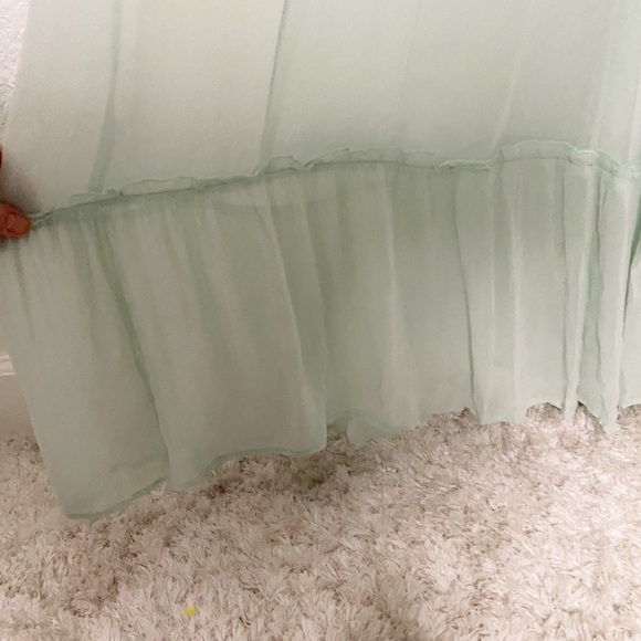 MISS JUNE PARIS SHEER SEA FOAM EMBELLISHED MAXI DRESS SIZE 2 - Picture 6 of 11